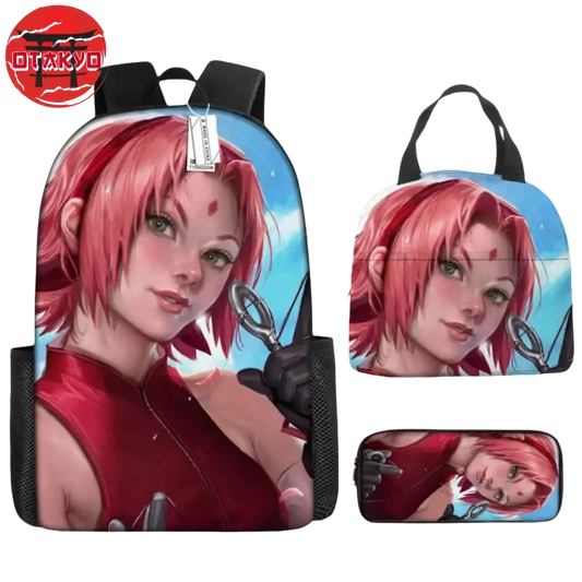 Rucksack mit Federmäppchen und Tasche Sakura Realist Art - Naruto Shippuden™