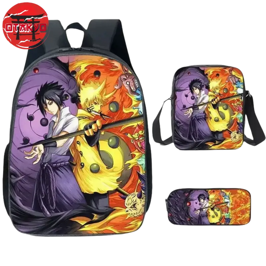 Rucksack mit Federmäppchen und Tasche Sasuke x Naruto Rikudo Sennin - Naruto Shippuden™