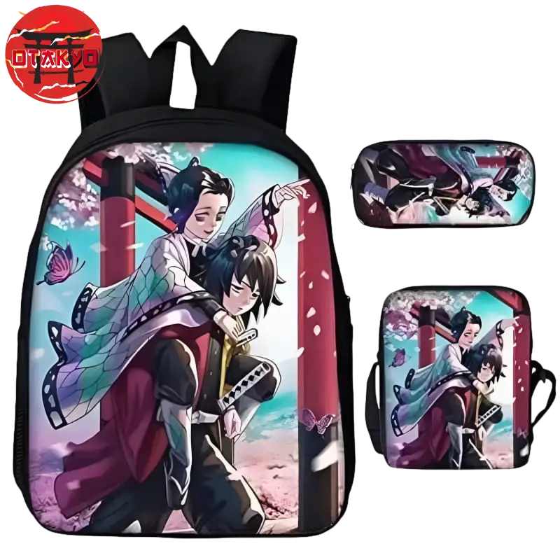 Rucksack mit Federmäppchen und Tasche Shinobu x Giyu - Demon Slayer™