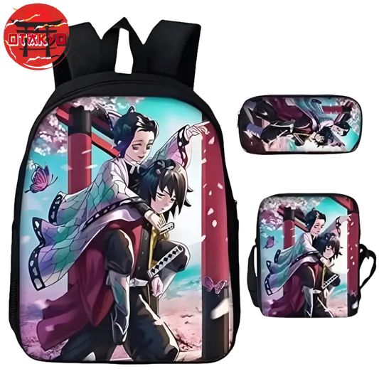 Rucksack mit Federmäppchen und Tasche Shinobu x Giyu - Demon Slayer™