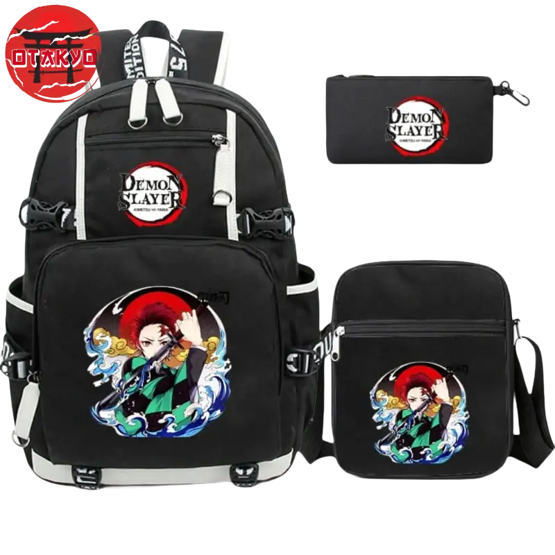 Rucksack mit Federmäppchen und Tasche Tanjiro 1. Bewegung - Demon Slayer™