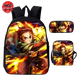 Rucksack mit Federmäppchen und Tasche Tanjiro Sonnenatmung - Demon Slayer™