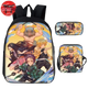 Rucksack mit Federmäppchen und Tasche Tanjiro x Nezuko x Zenitsu x Inosuke - Demon Slayer™