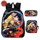 Rucksack mit Federmäppchen und Tasche Tanjiro x Zenitsu x Inosuke - Demon Slayer™