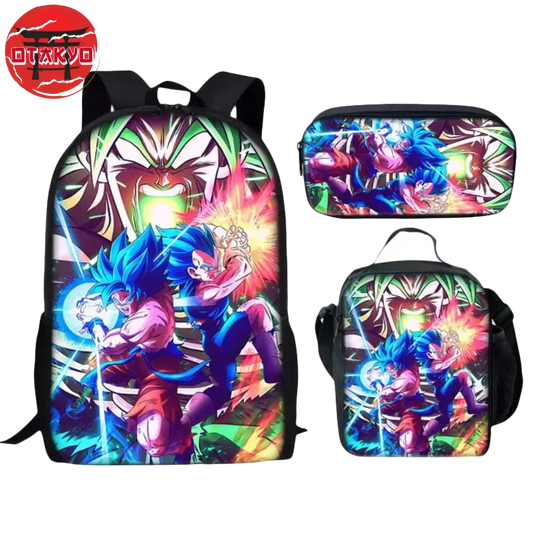 Rucksack mit Federmäppchen und Umhängetasche Goku x Vegeta VS Broly - Dragon Ball Z™