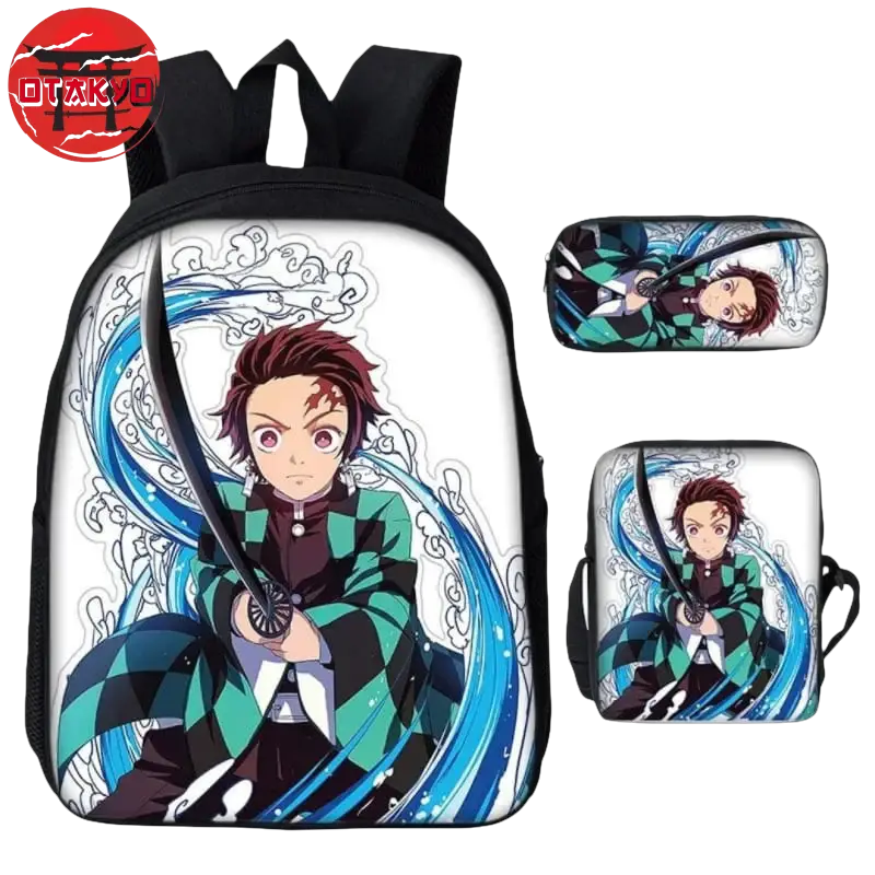 Rucksack mit Federmäppchen und Umhängetasche Tanjiro Der Wasserpfeiler - Demon Slayer™