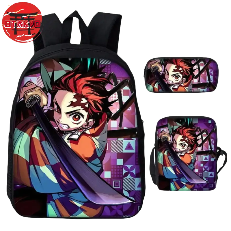 Rucksack mit Federmäppchen und Umhängetasche Tanjiro Kamado - Demon Slayer™
