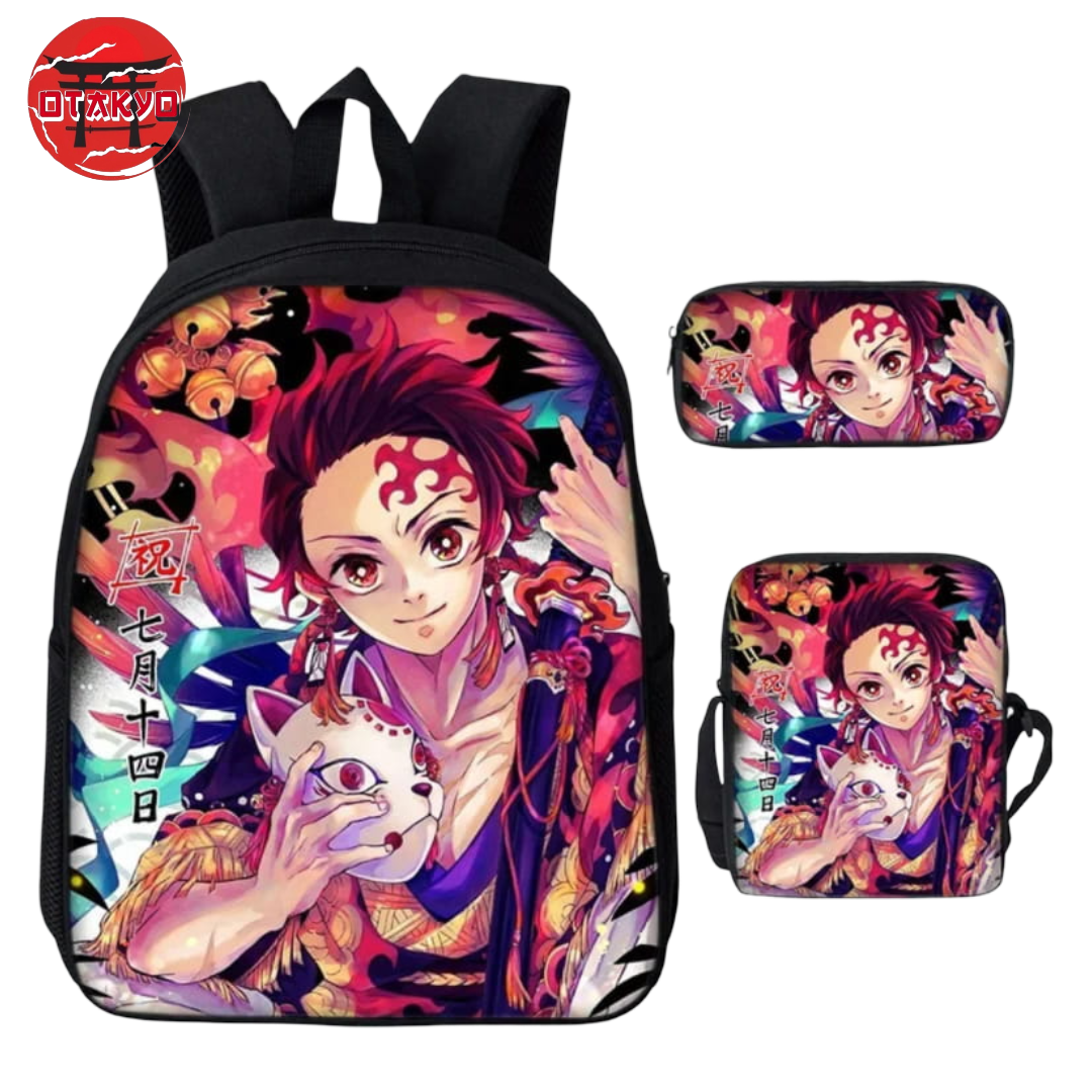 Rucksack mit Mäppchen und Tasche Tanjiro Sonnensäule - Demon Slayer™