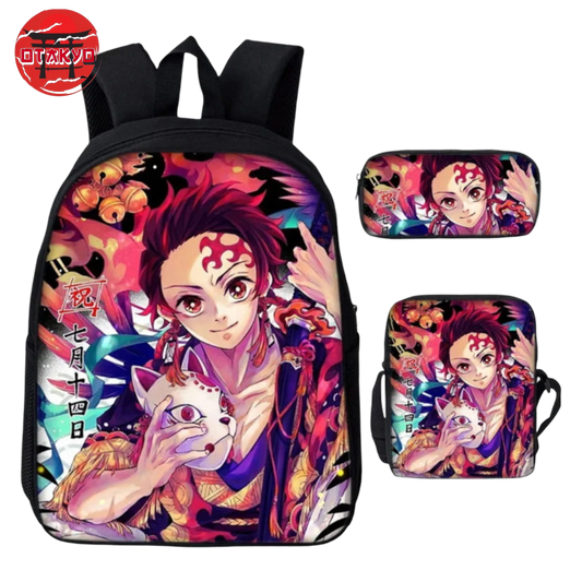 Rucksack mit Mäppchen und Tasche Tanjiro Sonnensäule - Demon Slayer™