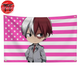 Shoto Todoroki Flagge „Chibi-Schüler-Stil