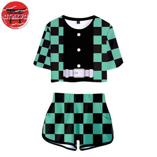 Tanjiro Kamado Schlafanzug Grün und Schwarz - Demon Slayer™