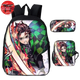 Tanjiro Sonnensäule Rucksack mit Federmäppchen und Tasche - Demon Slayer™