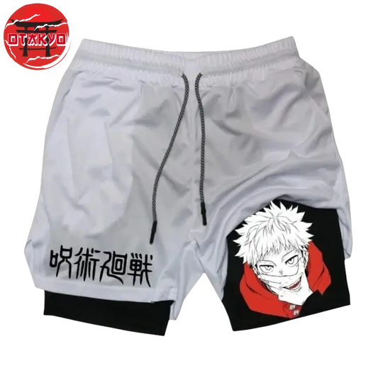 Yuji Weiß und Schwarz Short - Jujutsu Kaisen™